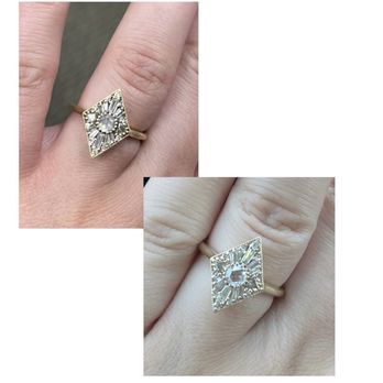 Nelson Estate Jewelers - Before/after of ring cleaning - Jewelry Repair Near Me - Mesa, Arizona