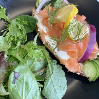 Cuppi Coffee - Smoked Salmon Toast Sandwich served with a salad during lunch. Delicious! - Coffee & Tea Near Me - Bristow, Virginia Cuppi Coffee - Smoked Salmon Toast Sandwich served with a salad during lunch. Delicious! - Coffee & Tea Near Me - Bristow, Virginia