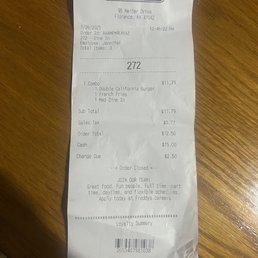 A copy of my receipt.