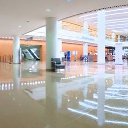 NewYork-Presbyterian/Columbia University Irving Medical Center - Lobby area 5AM. There is a system in place. Those with appointments and visitors line up in ropes, others straight to the security line.