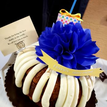 Nothing Bundt Cakes - Birthday cake with custom message. Pecan - Bakeries Near Me - Tampa, Florida