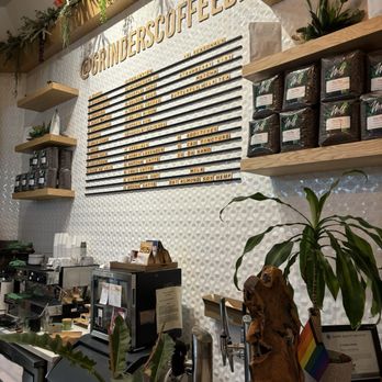 Grinder’s Coffee Bar - Interior menu - Coffee & Tea Near Me - Houston, Texas