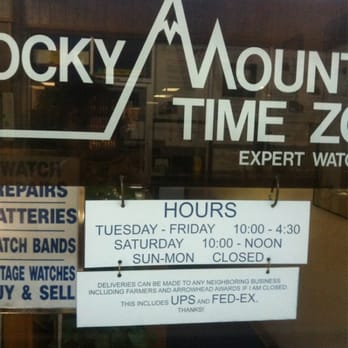 Rocky Mountain Time Zone - Take a close look at the hours before heading in. - Watches Near Me - Boulder, Colorado