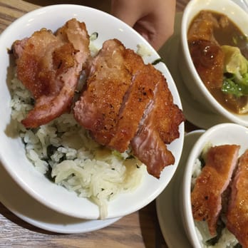 美味廚 - Pork rib with vegetable rice.  and also the beef tendon with rice! That is stickier than just the beef tendon. - Chinese Near Me - Hong Kong, HK