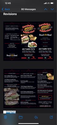 Menu photo 3 Sandwich Addiction Keller, TX