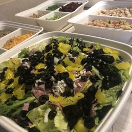 Antipasto goodness & salad bar set up Antipasto goodness & salad bar set up