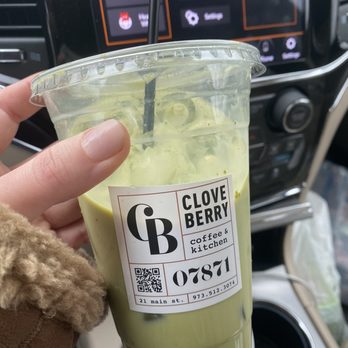 Cloveberry - Iced matcha latte w oat milk - Coffee & Tea Near Me - Sparta, New Jersey Cloveberry - Iced matcha latte w oat milk - Coffee & Tea Near Me - Sparta, New Jersey
