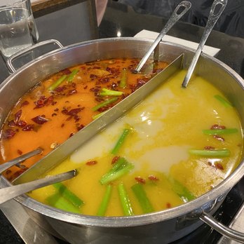 Happy Lamb Hot Pot - Spicy Marrow Broth And Original Marrow Broth - this when they brought it right out - Hot Pot Near Me - Boston, Massachusetts Happy Lamb Hot Pot - Spicy Marrow Broth And Original Marrow Broth - this when they brought it right out - Hot Pot Near Me - Boston, Massachusetts