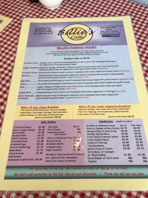 Menu photo 1 Billie's Brighton, BNH Menu photo 1 Billie's Brighton, BNH