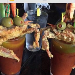 Bloody Mary with a soft shell crab