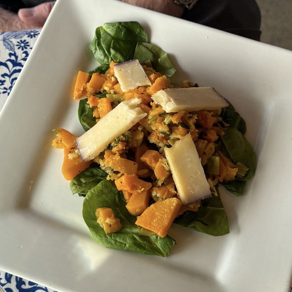 Green House Bistro - risotto over spinach work squash and cheese on top. Definitely my new favorite. - Salad Near Me - Los Lunas, New Mexico