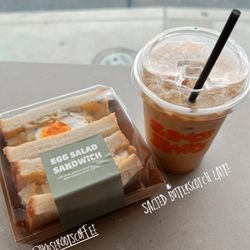 House Roots Coffee - Egg Salad Sando & Iced Butterscotch Latte IG: @ammysalamii