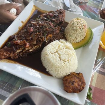 Charlie’s Bistro Restaurant - Snapper in creole sauce with rice and macaroni salad - Caribbean Near Me - Glasgow, Montana Charlie’s Bistro Restaurant - Snapper in creole sauce with rice and macaroni salad - Caribbean Near Me - Glasgow, Montana
