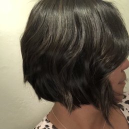 Cute asymmetrical layered bob, just what I wanted!