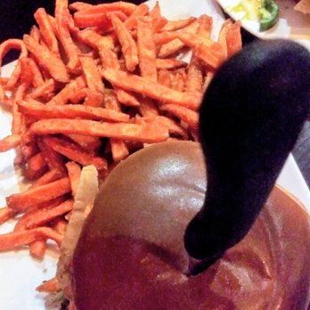 Alien Brew Pub - Alien Burger comes with sweet potato fries - Burgers Near Me - Albuquerque, New Mexico