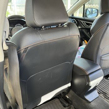 Mr.Lai’s Mobile detailing - Before and after removal of paint on leather seats - Car Wash Near Me Mr.Lai’s Mobile detailing - Before and after removal of paint on leather seats - Car Wash Near Me