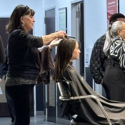 Paul Mitchell The School Tampa - Taking the time to do a small blow dry  so daughter can see highlights.