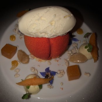 Le Jardin - Apricot signature dessert - French Near Me - Geneva, GE