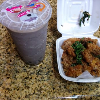Kim's Tea House - Cookies and Cream shake with tapioca and popcorn chicken - Bubble Tea Near Me - Katy, Texas Kim's Tea House - Cookies and Cream shake with tapioca and popcorn chicken - Bubble Tea Near Me - Katy, Texas