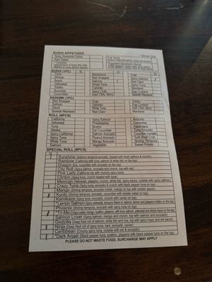 Menu photo 2 Masa Sushi Princeton, NJ Menu photo 2 Masa Sushi Princeton, NJ