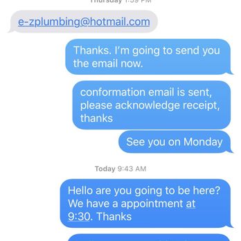 E-Z Plumbing & Rooter - After I talked to them over the phone, they sent this email address to me and told me to send a confirmation letter - Plumbing Near Me - Hayward, California E-Z Plumbing & Rooter - After I talked to them over the phone, they sent this email address to me and told me to send a confirmation letter - Plumbing Near Me - Hayward, California