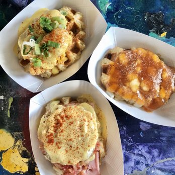 Seabrook Waffle Company - Chicken & waffle, just peachy, eggs Benedict - Coffee & Tea Near Me - Seabrook, Texas