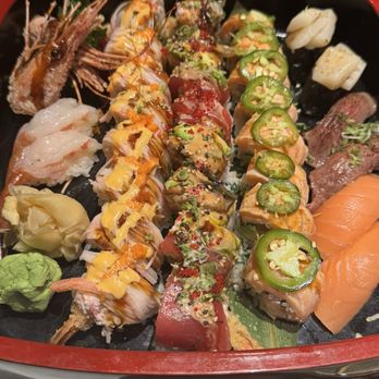 Sakura Sushi and Hibachi - Shaggy roll, elmwood roll, sake roll, scallop,  Wagyu Sushi - Sushi Bars Near Me - Gretna, Louisiana