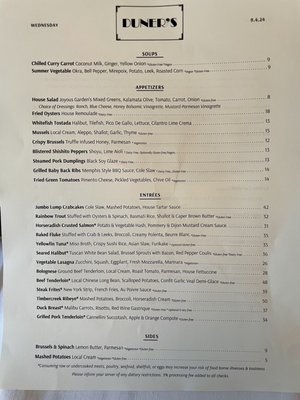 Menu photo 1 Duner's Restaurant Charlottesville, VA
