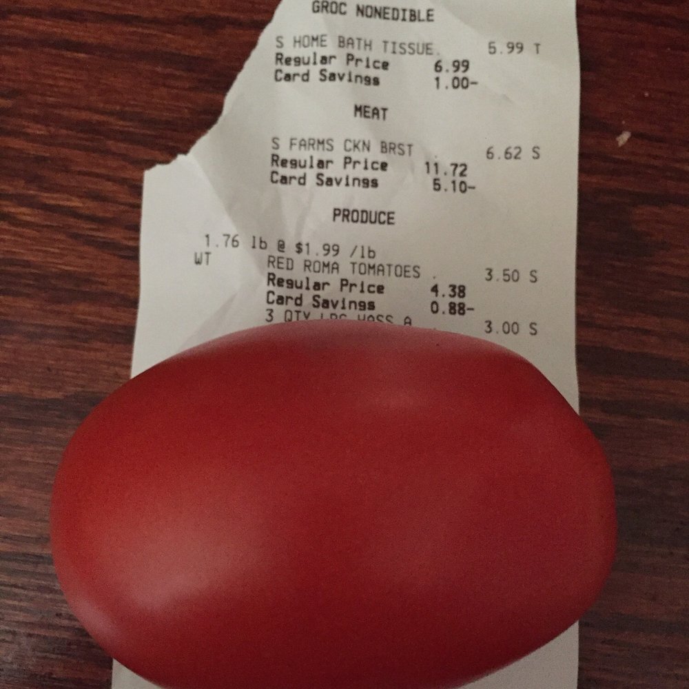 a red egg on a receipt a red egg on a receipt