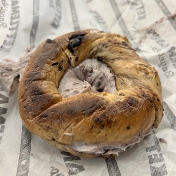 Kettlemans Bagel - Blueberry bagel with blueberry cream cheese - Bagels Near Me - Etobicoke, Ontario