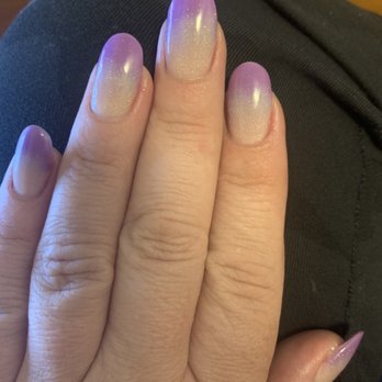 Fine Art Nails & Lashes - Acrylic nails with purple hombre using dip powder - Nail Salons Near Me - Everett, Massachusetts