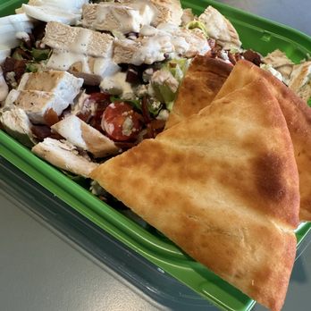 Garden At The Line - Cobb Salad with chicken and flatbread. - Beer Gardens Near Me - Sacramento, California Garden At The Line - Cobb Salad with chicken and flatbread. - Beer Gardens Near Me - Sacramento, California
