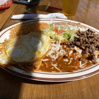 Mi Cocina Mexican Grill - Chilaquiles with asada and red sauce. Spicy but tasty! - Mexican Near Me - La Verne, California Mi Cocina Mexican Grill - Chilaquiles with asada and red sauce. Spicy but tasty! - Mexican Near Me - La Verne, California