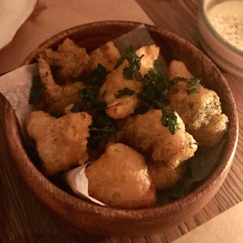 Leuca - Fried cauliflower - breaded, served with that delicious Meyer lemon aoili on the side - Italian Near Me - Brooklyn, New York