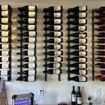 Amada Cellars - "Wall of Wine" bottle display. - Wine Tasting Room Near Me - Los Alamos, California Amada Cellars - "Wall of Wine" bottle display. - Wine Tasting Room Near Me - Los Alamos, California