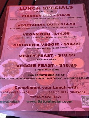 Menu photo 1 Sattva Indian Aliso Viejo, CA