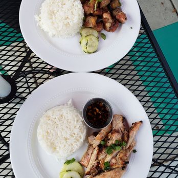 CARiN de RiA - BBQ chicken plate and pork belly plate. - Filipino Near Me - Encinitas, California