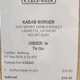 KAbab Burger in Lafayette