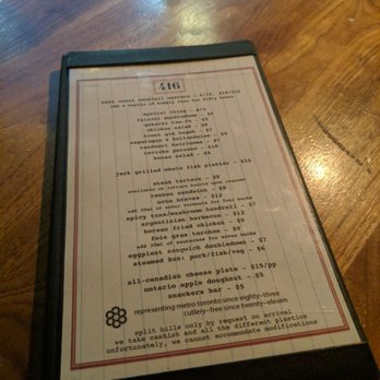416 Snack Bar - Menu - Tapas/Small Plates Near Me - Toronto, Ontario