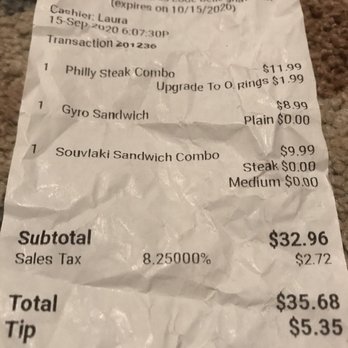 Canada Steak Burger - Tipped 5.35 and then charged an additional $1.08 as a refund?? - Burgers Near Me - Chula Vista, California