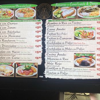 El Huarache Azteca - Menu as of 3/28/26 - Mexican Near Me - Los Angeles, California