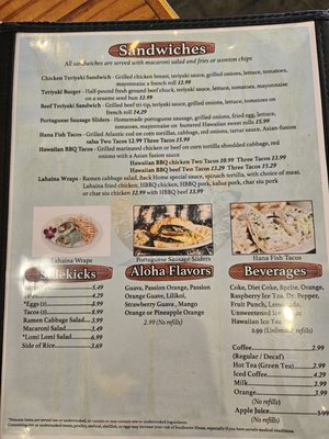 Menu photo 5 Back Home In Lahaina Carson, CA