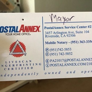 Postal Annex - Business card - Mailbox Centers Near Me - Riverside, California Postal Annex - Business card - Mailbox Centers Near Me - Riverside, California