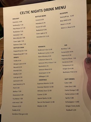 Menu photo 6 Celtic Nights Dublin, D