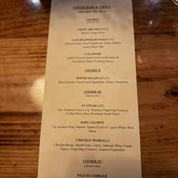 Valentine's menu Valentine's menu