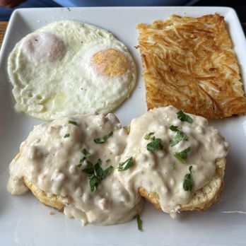 The Grill at Point Pinos - Biscuits and "spicy" gravy (couldn't taste any spice in it) - Breakfast & Brunch Near Me - Pacific Grove, California The Grill at Point Pinos - Biscuits and "spicy" gravy (couldn't taste any spice in it) - Breakfast & Brunch Near Me - Pacific Grove, California