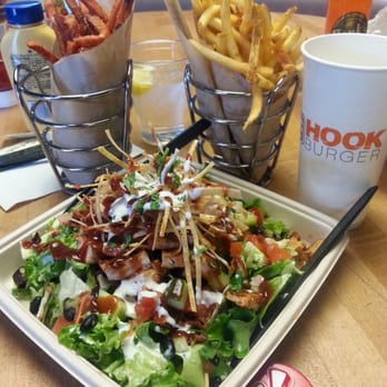 Hook Burger - BBQ Chicken Salad with French and Sweet Potato Fries - Burgers Near Me - Pasadena, California