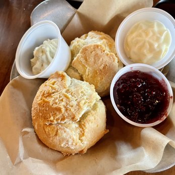 Biscuits and Bourbon - Buttermilk biscuits. Raspberry bacon jam. Bourbon honey butter. - New American Near Me - Henderson, Nevada