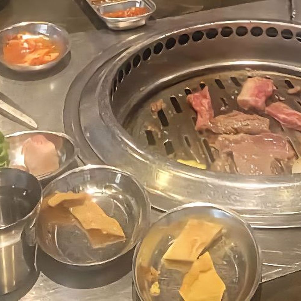 I got excited about the food & took the picture late--thick ribeye steaks, generous portions of marinated ribeye and marinated short rib. I got excited about the food & took the picture late--thick ribeye steaks, generous portions of marinated ribeye and marinated short rib.