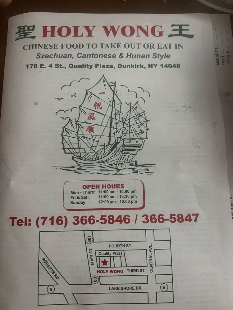 Food from Holy Wong Chinese Take Out Restaurant